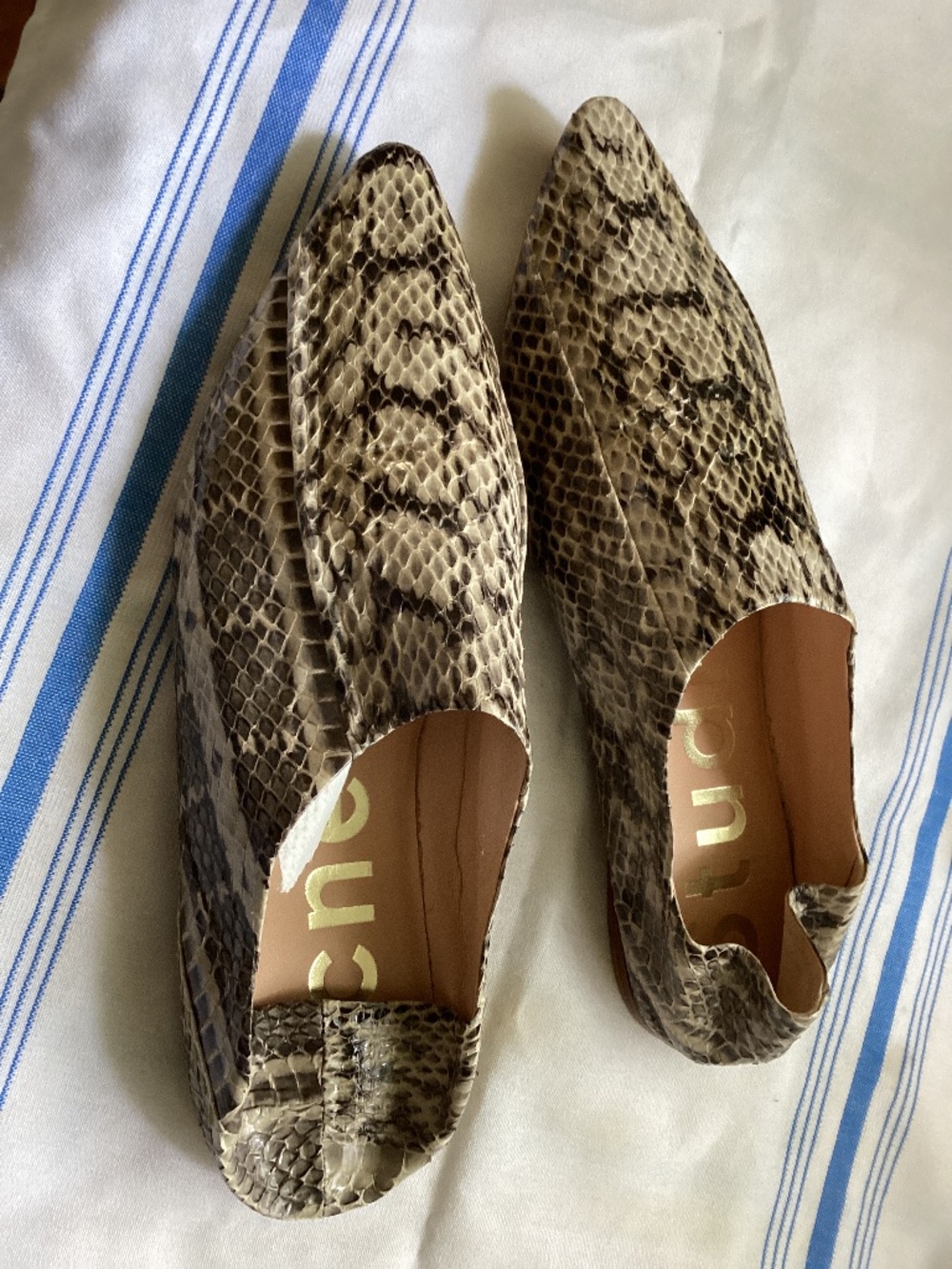 New leather Ganni Snakeskin slide python sz 37 / 6.5